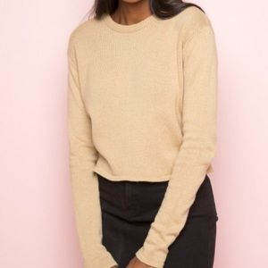 Brandy Melville beige cropped “francesca” sweater